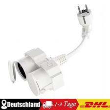 Doppelstecker IP44 Zwischenstecker Mehrfachsteckdose Außen Steckdose 2 Fach