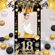 Geburtstag Banner Schwarz-Gold