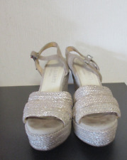 CR5000 PAUL BARRITT Damen Flecht Sandalen Gr. 39 sand beige Keilabsatz 9,5 cm