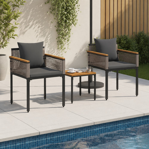 3tlg gartenmöbel set poly - gartenmöbel,