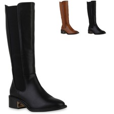 Damen Leicht Gefütterte Klassische Stiefel Basic Boots Schuhe 840543 Trendy Neu