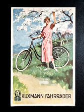 AK Litho (1345) Werbung Reklame für Kuxmann Fahrrad Frühling Dame