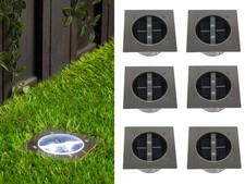 6er SET Ranex Solar LED Bodeneinbaustrahler Außen Edelstahl eckig Bodenleuchte