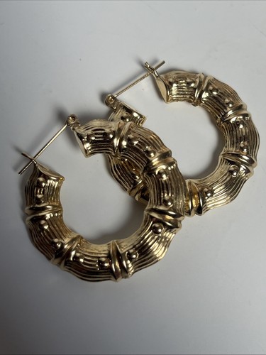 14k gold bambus creolen - gold,