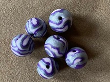 6 Stück Fimoperlen, Mehrfarbig lila, 2 Größen/Farbmix, Kinder-/Damenperlen