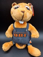 Obi Biber Plüschtier Baumarkt Stofftier Handwerker 30 cm Plüsch Neu mit Etikett