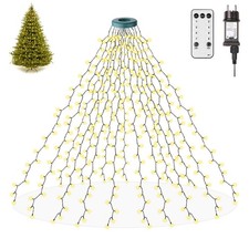 2M Weihnachtsbaum Beleuchtung mit 16 Girlanden 400 LED Lichterkette
