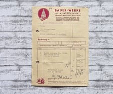 1955 Bauer Klein-Auheim Fahrräder Moped Sachs Rechnung Heinzelmann Schiltach alt