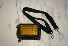 NEU Zara Herren Umhänge Tasche Koffer transparent orange Pochette Handtasche