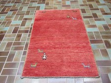 Feiner Handgeknüpfter Perser Orientteppich GABBEH Tiermotiv Carpet Rug 164x96cm