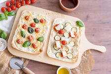 Flammkuchenbrett Holz rechteckig – Servierbrett rustikal | Größe L | Pizzabrett