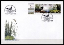 Prachttaucher, Wassernuß, Feuchtgebiete. FDC. Litauen 2005