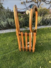 Sirch Sport Schlitten  - 2 Sitzer  - Zugseil - 82cm - Holzschnitten - Hörner