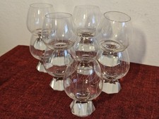 Friedrich Glas Kristall - 9x Whiskeygläser - 60er - Liniengravur