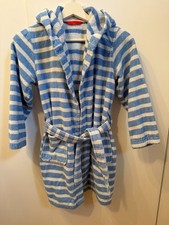 Kinder Bademantel blau weiß