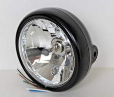 LSL Scheinwerfer Rund SIX DAYS Klarglas Ø145mm Schwarz Headlight Lampe H4