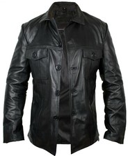 Herren Lederjacke Schwarz –