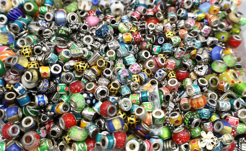 Glas bead silber - 15,