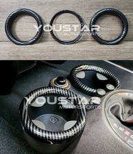 3x CARBON EFFEKT Getränkehalterringe vorne & hinten für MINI R55 R56 R57 R58 R59