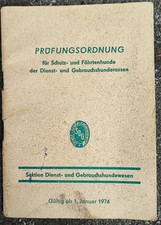 Prüfungsordnung Schutzhubde Fährtenhunde Diensthunde Gebrauchshunde DDR 1974