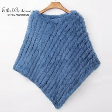 Echtes Kaninchen Pelz Poncho