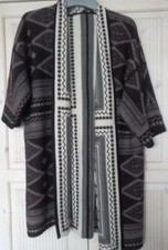 aizzo Halbarm Wendecardigan Jacke 50% Wollanteil Ethnomuster Gr.48