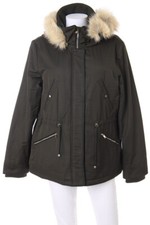 ZARA TRF Parka Kunstpelz-Besatz XL olivgrün
