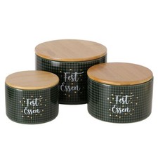 3tlg Set Gebäckdose Windsor Fest Essen rund Ø11-16cm Steingut-Box Weihnachten 