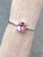 925 Sterlingsilber 0.80 Karat Natürlich Rosa Saphir Minimalist Damen Ring
