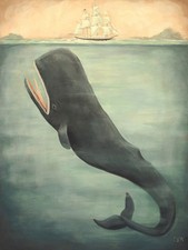 Puzzle (500 T.) Blauwal und Segelschiff (New York Puzzle Company) NEU/OVP