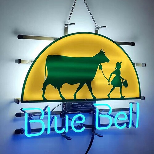 Blue bell glas neon schild - bell,