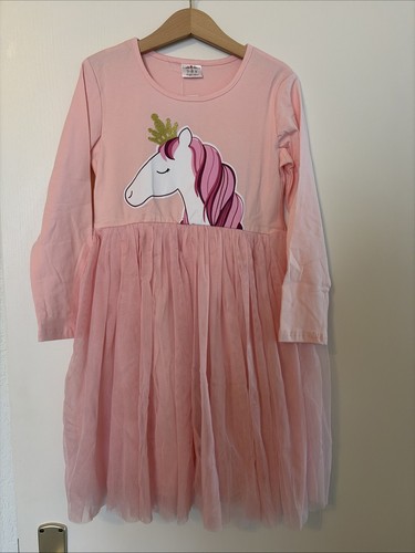 Mädchen kleid 128 einhorn - 128,