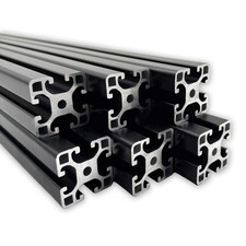 Alu Profil 40x40 mm Nut 8 | schwarz | 2 Meter Pakete | Item kompatibel | Alunut