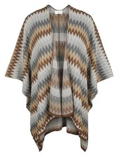 Schickes CAPE ~ PONCHO ~ UMHANG braun-beige-anthrazit-grau Gr.3  ( 56-62 ) NEU