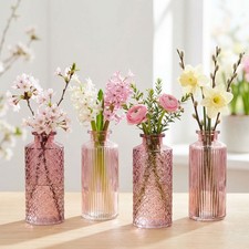 4er Set Vase Rosa Grün H13cm