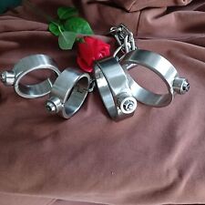 3PCS Schwerlast Edelstahl Stahl Bondage Handschellen SM Fußfesseln Halsband BDSM