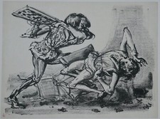 A. PAUL WEBER, Lithographie 1975/96, Nachlass, Hitzköpfe beim Schach