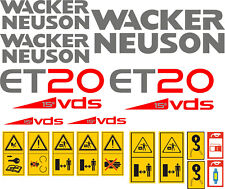 Wacker Neuson ET20 Mini Bagger Digger Aufkleber Set Decals