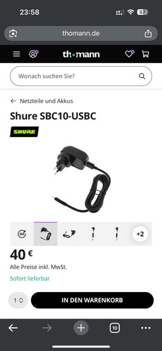 Shure sbc10 usbe - shure, sbc10-usbe-c