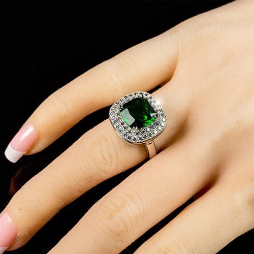 4kt grün kissen diamant - 4kt,