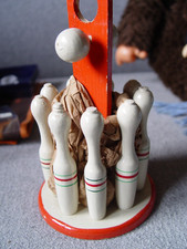 Super süßes Mini Kegelspiel im Ständer DDR ? Spielzeug Vintage RAR unbenutzt