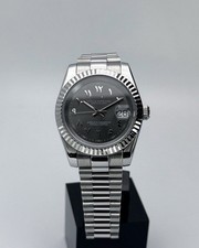 Seikmod  Arabic Mod Grey Sunburst Dial NH35 Aut Fluted 40mm President