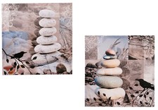 Leinwandbild Steine Leinwand Bild ca. 50x50 cm Leinen auf Holzrahmen #1660