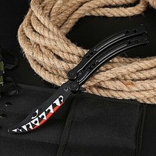 CS GO Balisong Butterfly SPITFIRE SHARK Messer Skin Knife Striker Trainer Übung