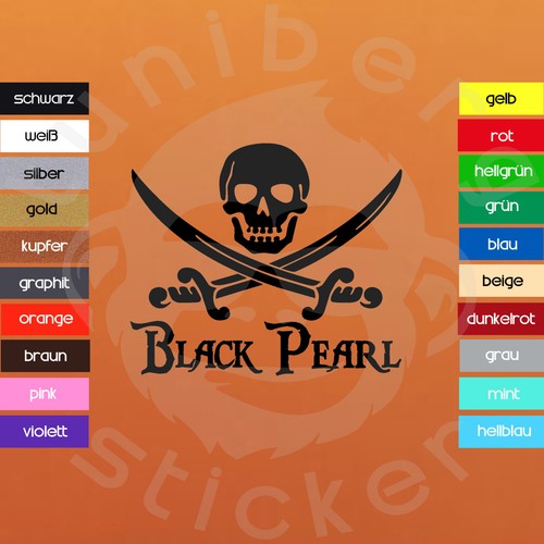 Auto aufkleber black pearl - "black, pearl"