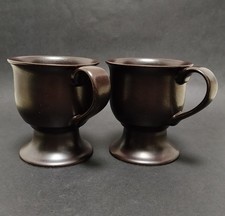 Two Brown Stoneware Coffee
