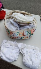 Stoffwindel POPOLINE Easy Fix Set, 10 Stück. Dazu 3 Überhosen, S,M und L