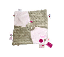 Noukie's Dino Drache Victoria grau & rosa Schmusetuch Schnuffeltuch Kuscheltuch