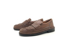 Enrico Mori Herren Halbschuh Slipper Loafers Comfort Braun Gr. 43 (UK 9)