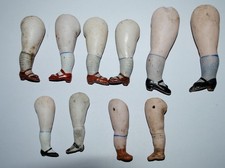 5 Paar Puppenbeine, Bisquitporzellan 0801, Doll Legs